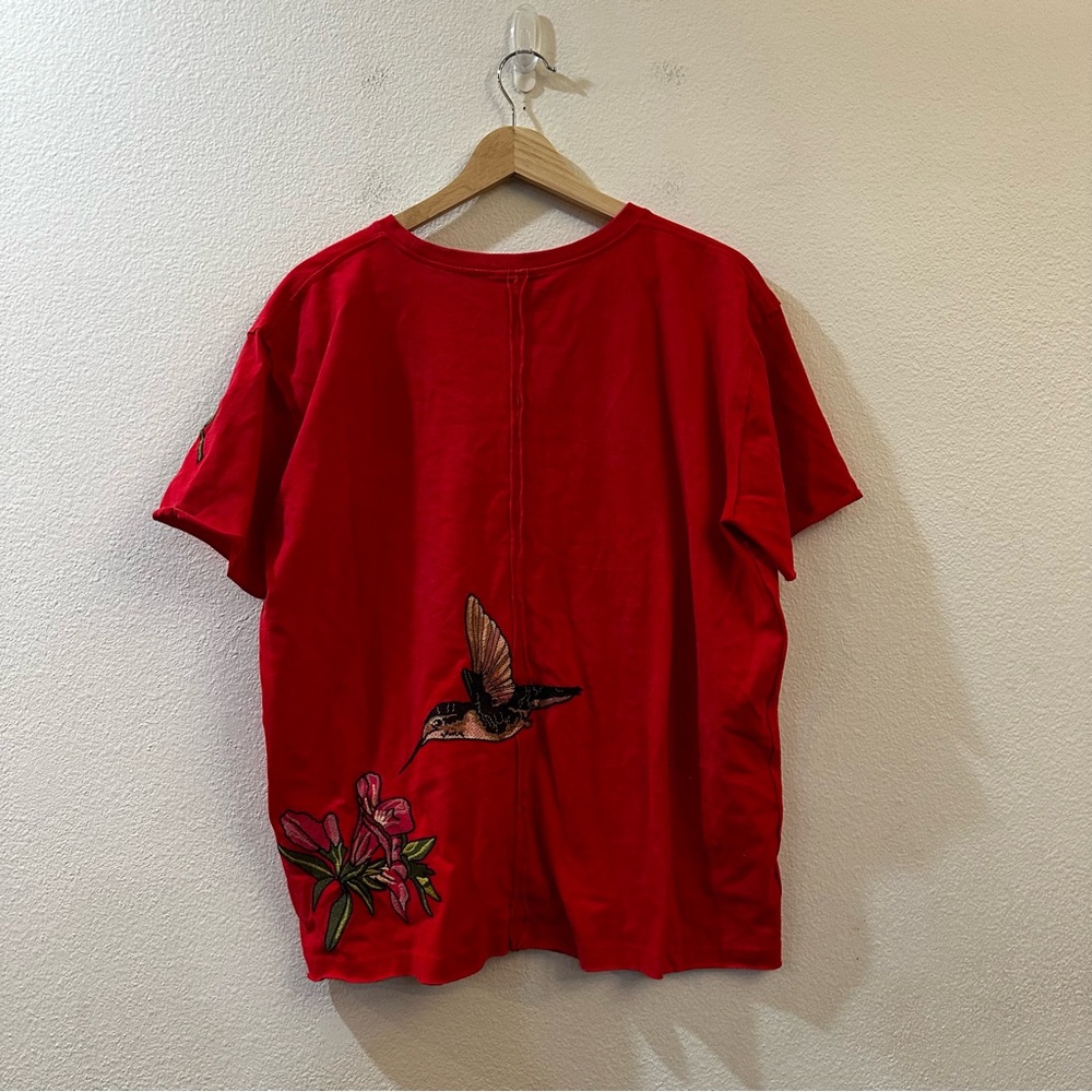 Free People x Denim and Bone Red Hummingbird Tee Size XS - Picture 8 of 12